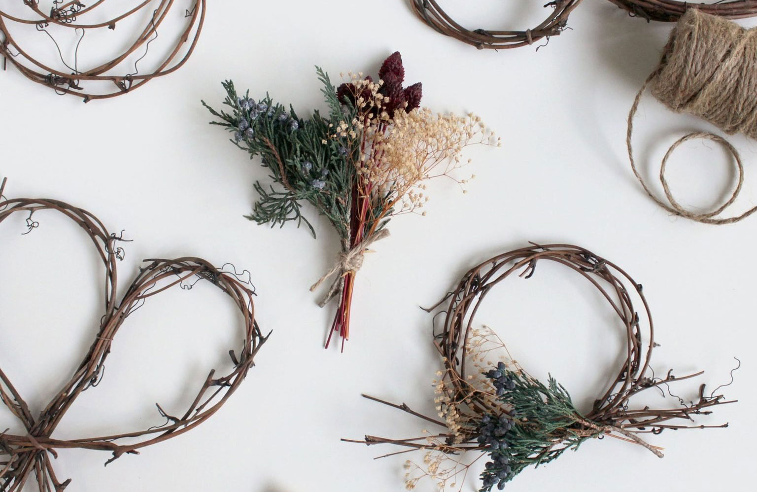 Dried flowers Christmas wreath