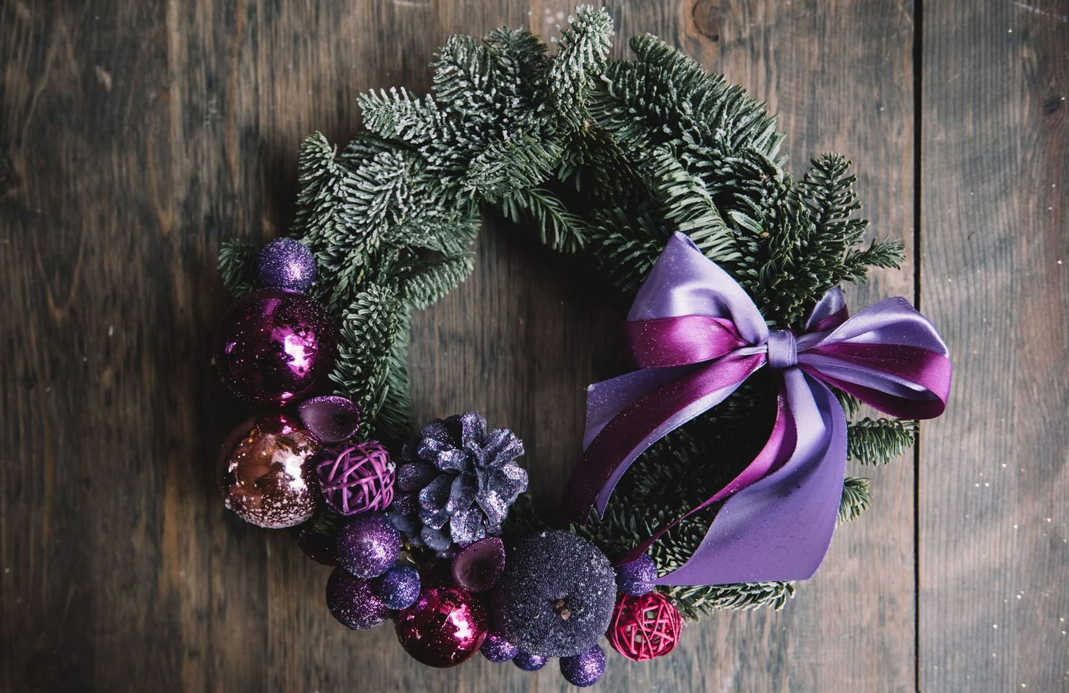 Violet Christmas wreath