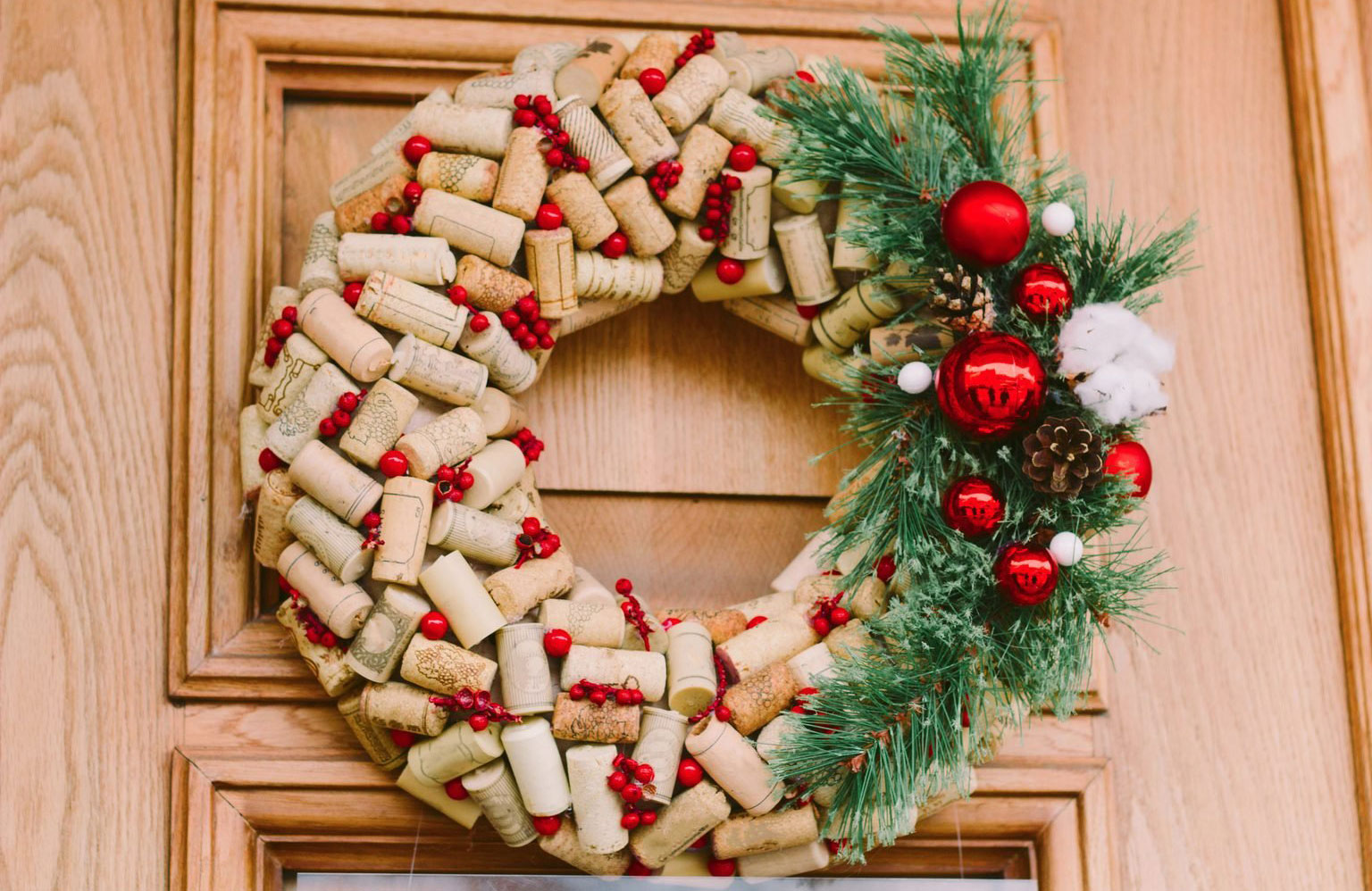 Wine cork Christmas wreath
