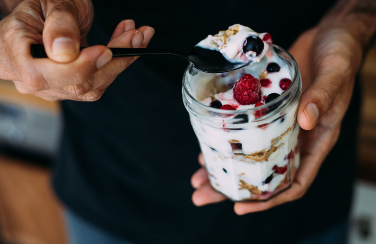 Fruit and yoghurt parfaits