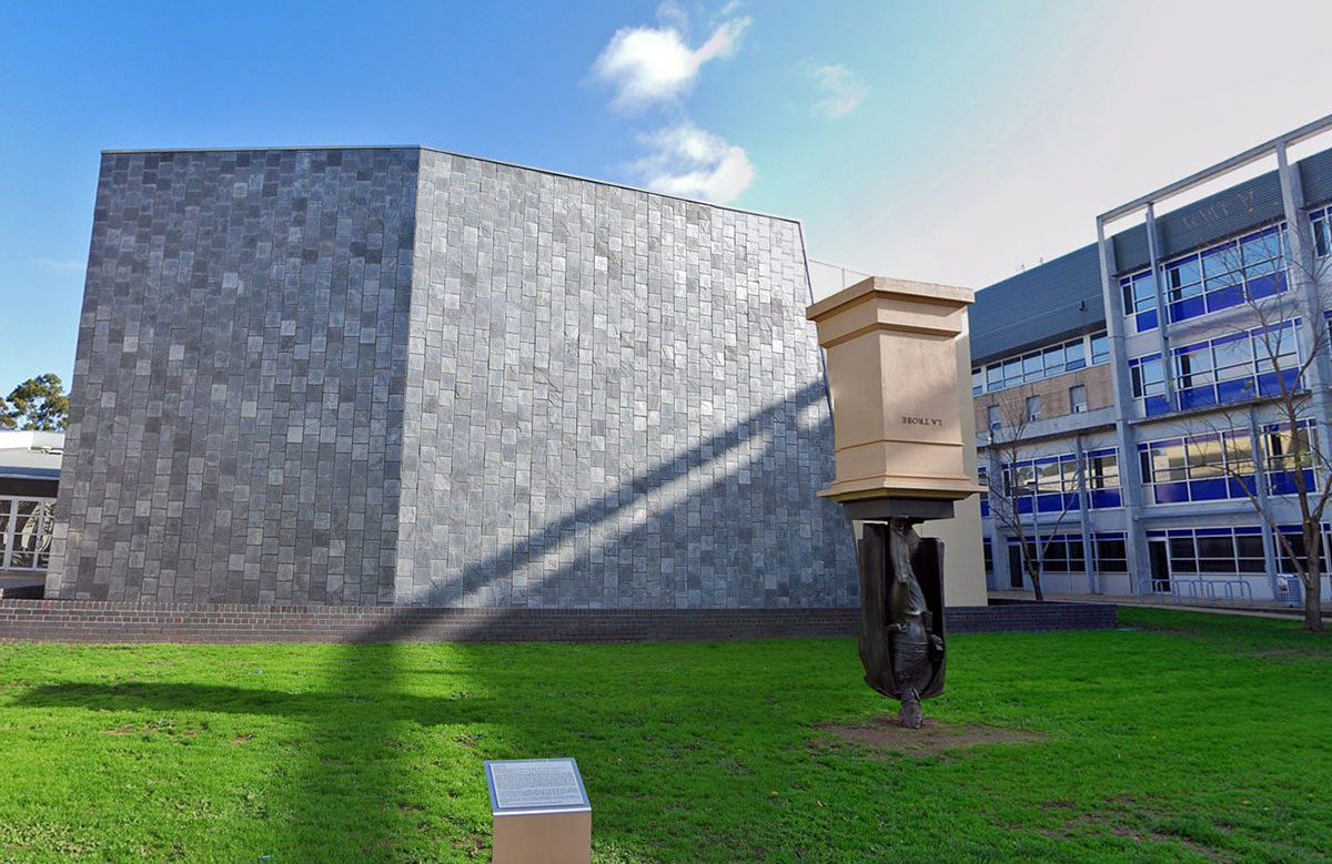 Upside Down Charles La Trobe Statue, Melbourne, Australia