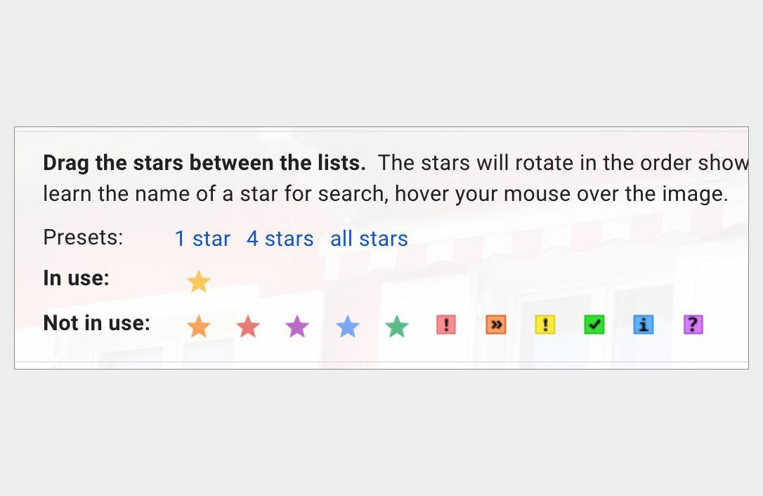 Gmail hack: set up stars