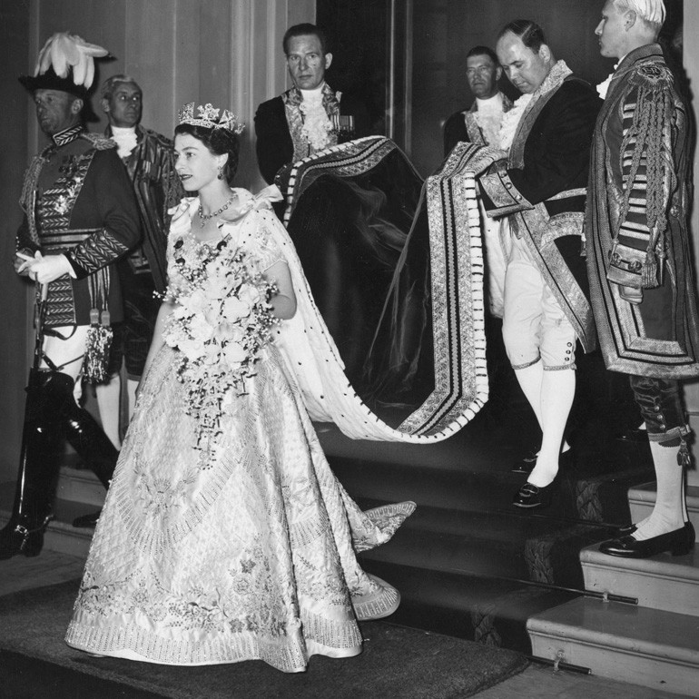 The queen’s coronation dress