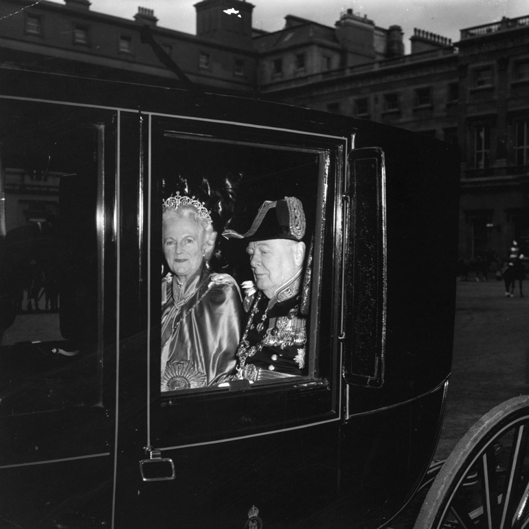 Winston Churchill arriving at Westminster