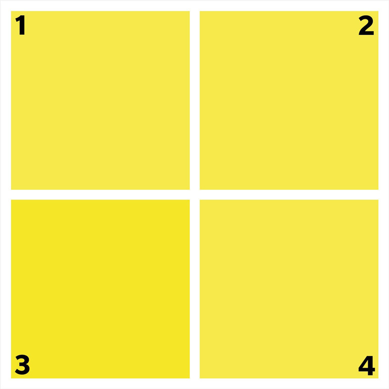 Which shade of yellow is different?