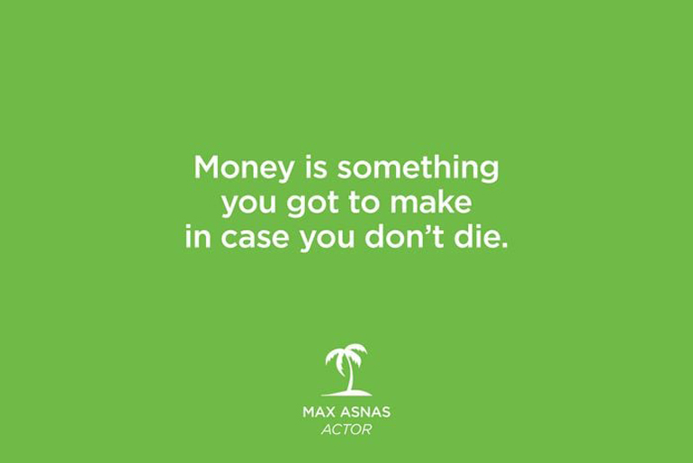 For joking about money