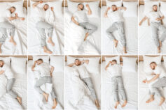 young man lie in bed with 10 different sleeping positions